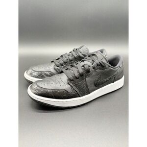 Nike Air Jordan 1 Low Black Croc Leather Golf Sneakers Shoes Mens size 12